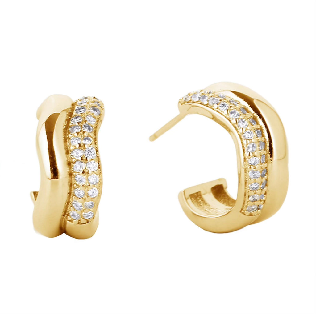 14k wave hoops-Sienna