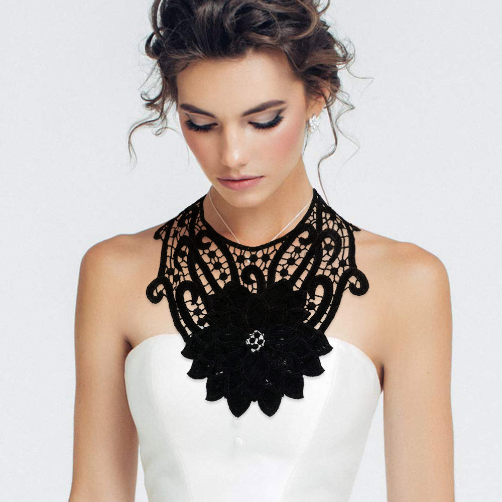 Flower Lace Embroidered Collar-Aimée