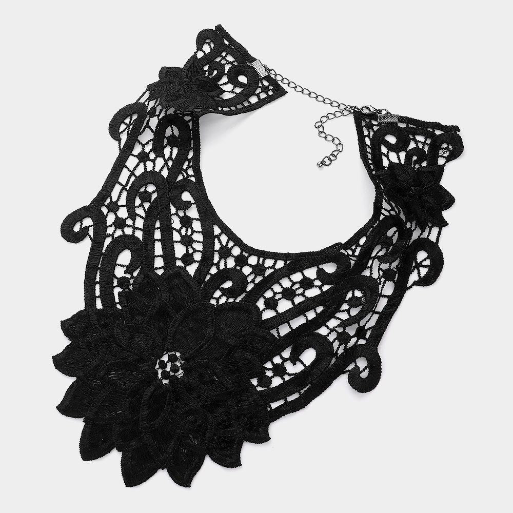 Flower Lace Embroidered Collar-Aimée