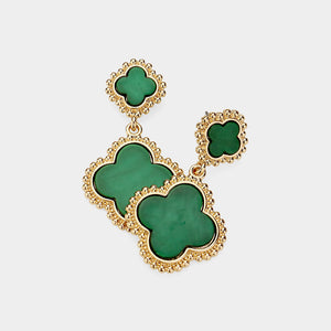 Green and gold earrings-Donegal