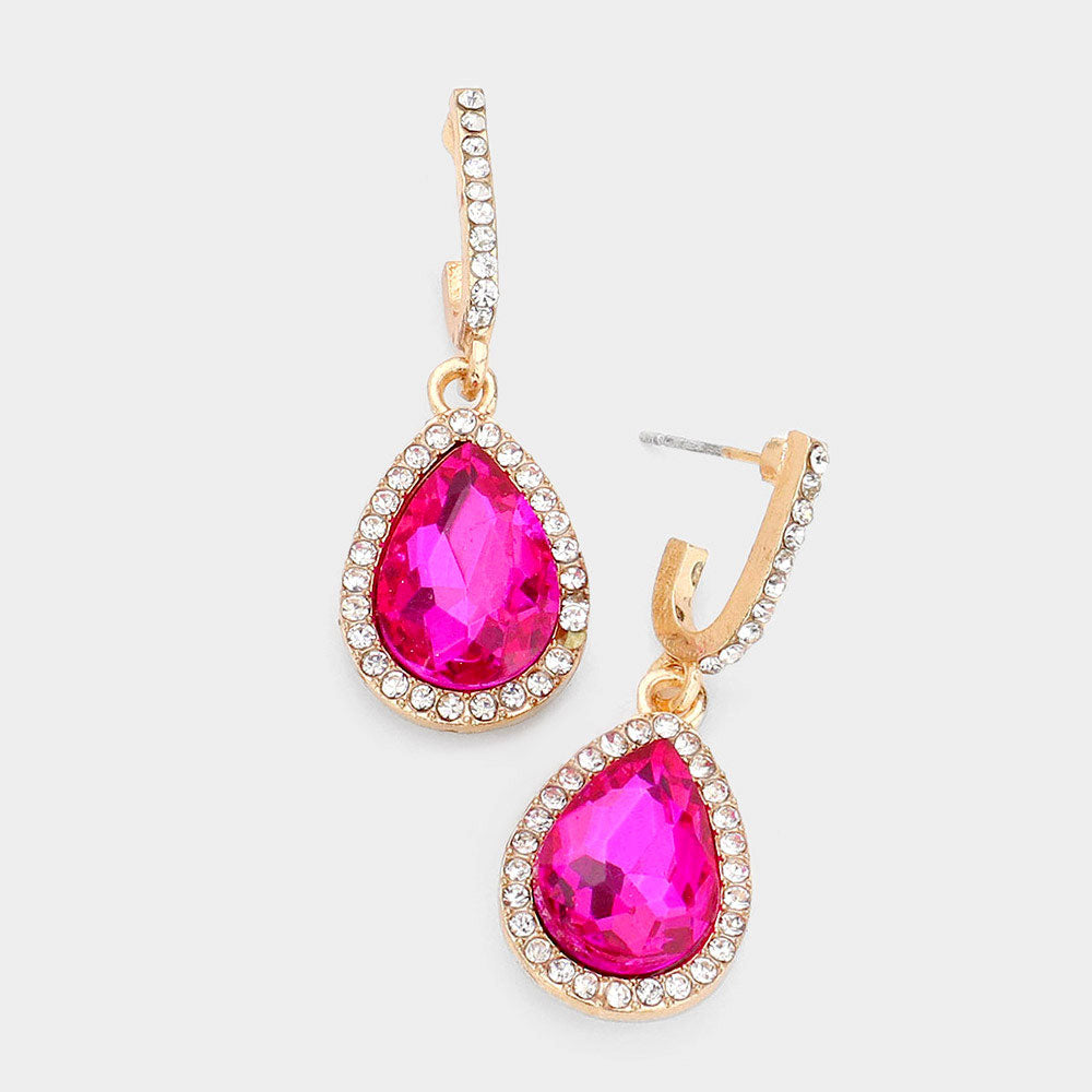 Teardrop Stone Evening Earrings-Devin