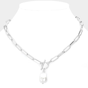 Pearl Toggle Necklace- Teagan